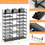 Wh Shoe Rack Storage Organizer 9 Tier Metal
