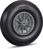 Wheelbarrow Wheels 4.00-6 Solid Rubber Plastic Rim (Set of 4)