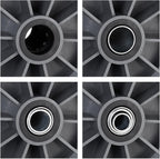 Wheelbarrow Wheels 4.00-6 Solid Rubber Plastic Rim (Set of 4)