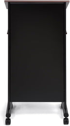 Wheeled Lectern with Storage Shelf Compact Standing Desk