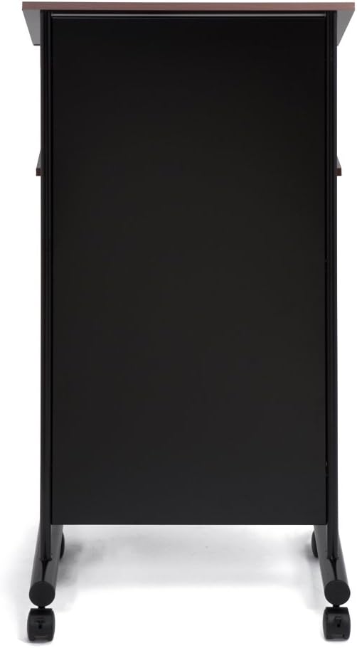 Wheeled Lectern with Storage Shelf Compact Standing Desk