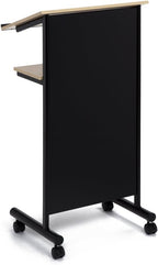 Wheeled Lectern with Storage Shelf Compact Standing Desk