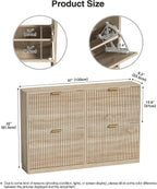 Wide Shoe Cabinet with 4 Flip Drawers Narrow