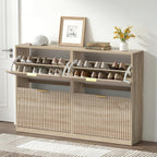 Wide Shoe Cabinet with 4 Flip Drawers Narrow