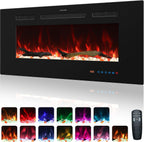 Wifi Electric Fireplace Inserts Recessed and Wall