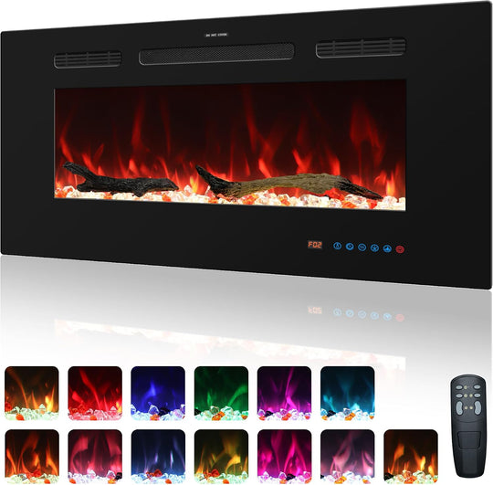 Wifi Electric Fireplace Inserts Recessed and Wall