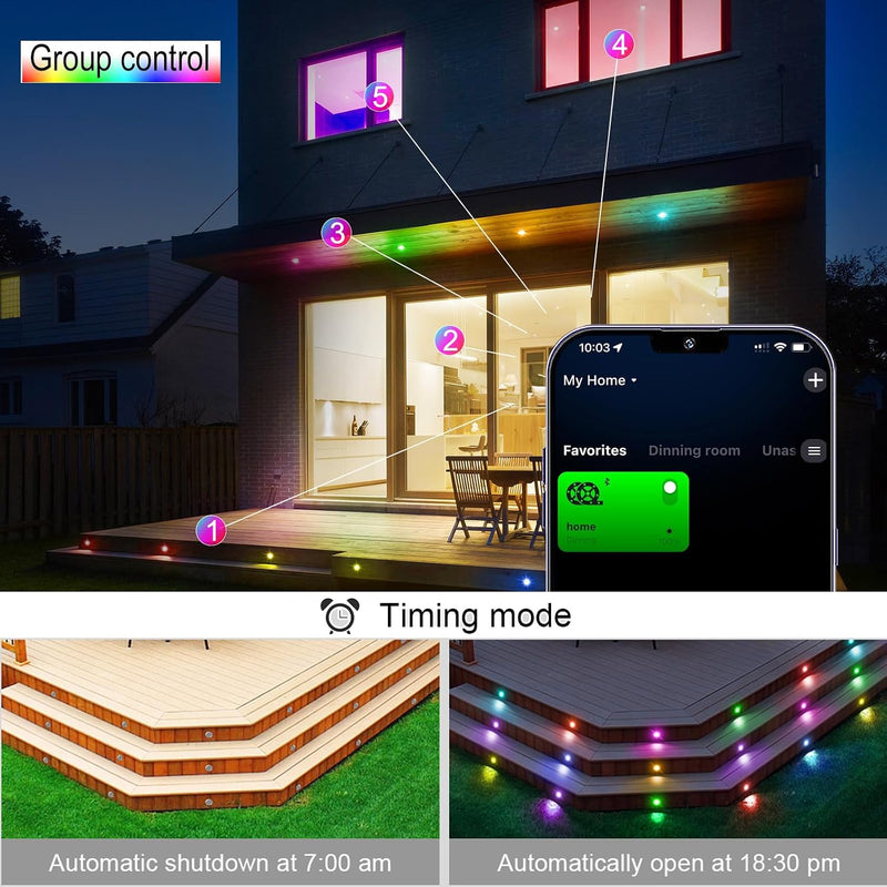 Wifi LED Decking Lights Rgbw Patio Lighting ø31MM (20 Pack)