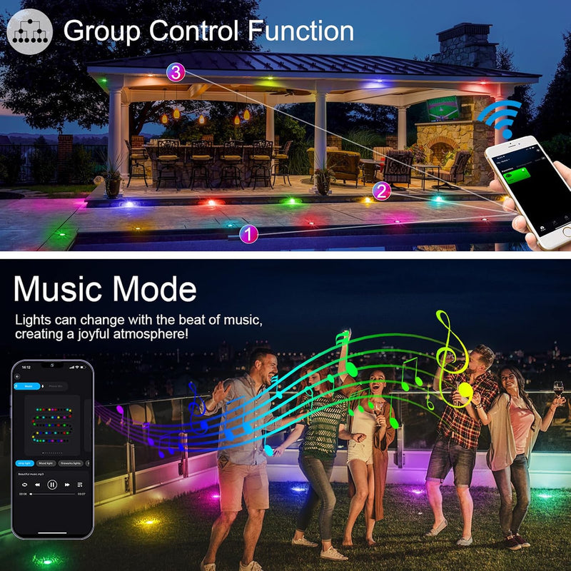 Wifi LED Decking Lights Rgbw Patio Lighting ø31MM (20 Pack)
