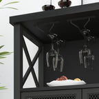 Wine Bar Cabinet Industrial Coffee Cabinets 120CM Oak