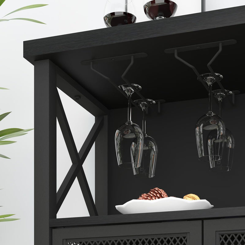 Wine Bar Cabinet Industrial Coffee Cabinets 120CM Oak