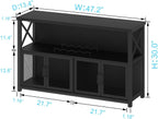 Wine Bar Cabinet Industrial Coffee Cabinets 120CM Oak