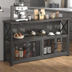Wine Bar Cabinet Industrial Coffee Cabinets 120CM Oak