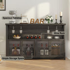 Wine Bar Cabinet Industrial Coffee Cabinets 120CM Oak