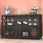 Wine Bar Cabinet Industrial Coffee Cabinets 120CM Oak