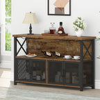 Wine Bar Cabinet Industrial Coffee Cabinets 120CM Oak