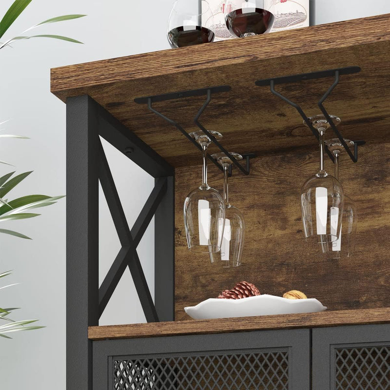 Wine Bar Cabinet Industrial Coffee Cabinets 120CM Oak