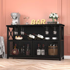 Wine Bar Cabinet Industrial Coffee Cabinets 120CM Oak