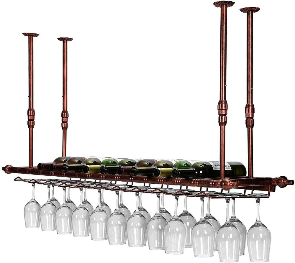 Wine Glass Rack Hanging Bottle Holder Vintage Ceiling