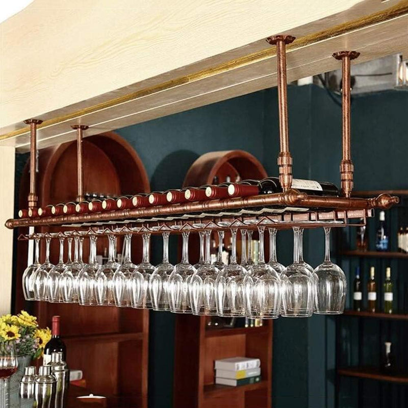 Wine Rack Ceiling Racks Hanging Glass Holder Vintage