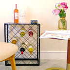 Wine Rack Console with Glass Table Top