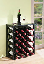 Wine Rack Console with Glass Table Top