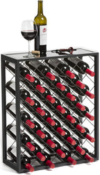 Wine Rack Console with Glass Table Top