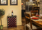 Wine Rack Console with Glass Table Top