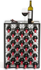 Wine Rack Console with Glass Table Top