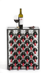 Wine Rack Console with Glass Table Top