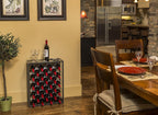 Wine Rack Console with Glass Table Top
