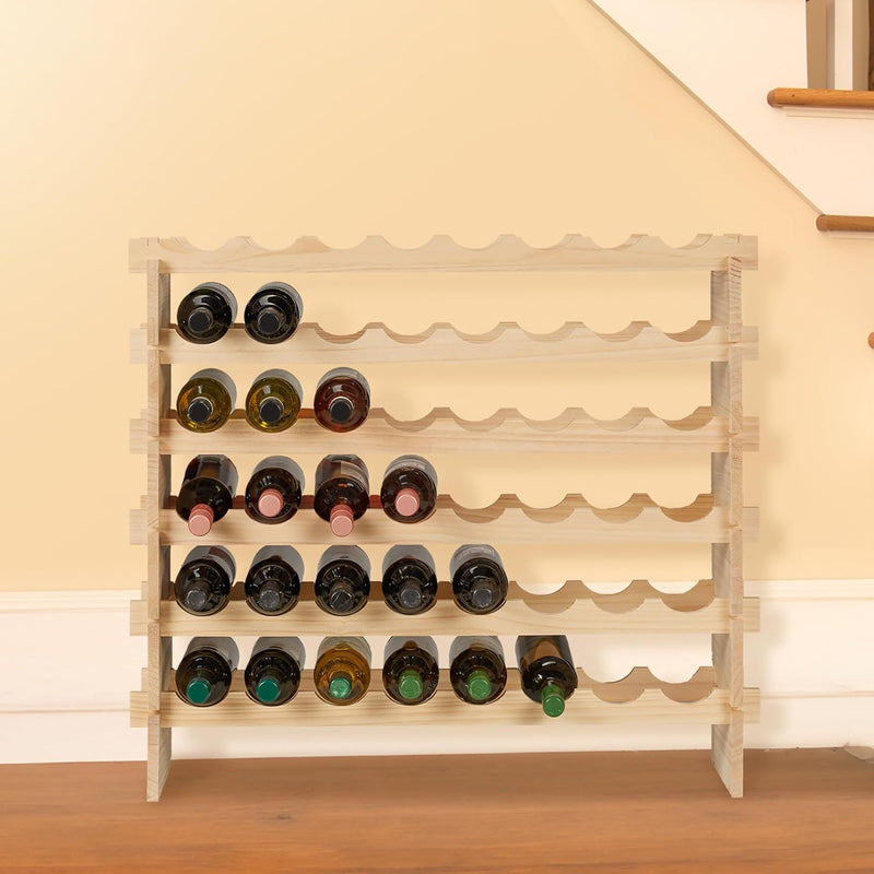 Wine Rack for 48 Bottles Stackable Shelf Beverages