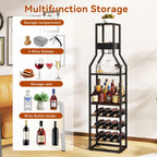 Wine Rack Freestanding Floor 15 Bottles Glass Holder