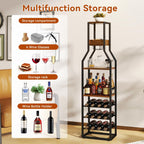 Wine Rack Freestanding Floor 15 Bottles Glass Holder