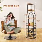 Wine Rack Freestanding Floor 15 Bottles Glass Holder