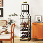 Wine Rack Freestanding Floor 15 Bottles Glass Holder