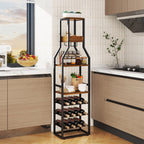 Wine Rack Freestanding Floor 15 Bottles Glass Holder