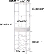 Wine Rack Freestanding Floor Bar Cabinet Coffee 4-Tier