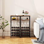 Wine Rack Freestanding Floor Bar Cabinet Coffee 4-Tier