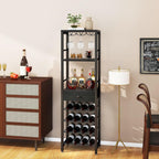 Wine Rack Freestanding Floor Bar Cabinet Coffee 4-Tier