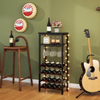 Wine Rack Freestanding Floor Bar Cabinet Coffee 4-Tier