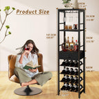 Wine Rack Freestanding Floor Bar Cabinet Coffee 4-Tier