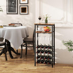 Wine Rack Freestanding Floor Bar Cabinet Coffee 4-Tier