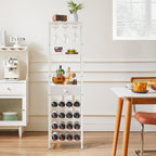 Wine Rack Freestanding Floor Bar Cabinet Coffee 4-Tier