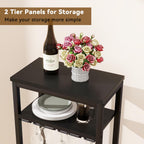 Wine Rack Freestanding Floor Bar Cabinet Coffee 4-Tier