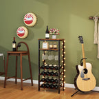 Wine Rack Freestanding Floor Bar Cabinet Coffee 4-Tier