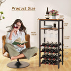 Wine Rack Freestanding Floor Bar Cabinet Coffee 4-Tier