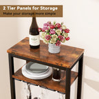 Wine Rack Freestanding Floor Bar Cabinet Coffee 4-Tier
