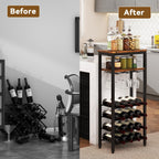 Wine Rack Freestanding Floor Bar Cabinet Coffee 4-Tier