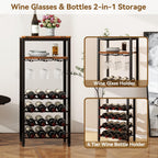 Wine Rack Freestanding Floor Bar Cabinet Coffee 4-Tier