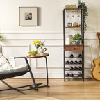 Wine Rack Freestanding Floor with Glass Holder